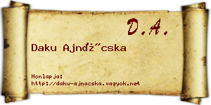 Daku Ajnácska névjegykártya